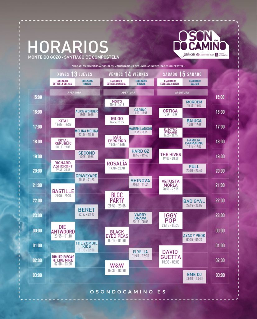 Se publican los horarios de O Son do Camiño 2019