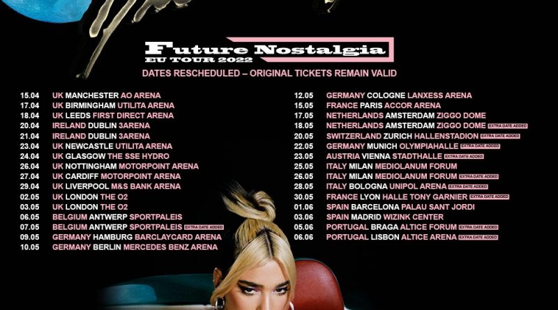 Dua Lipa pospone su gira europea a 2022 y anuncia conciertos en Portugal