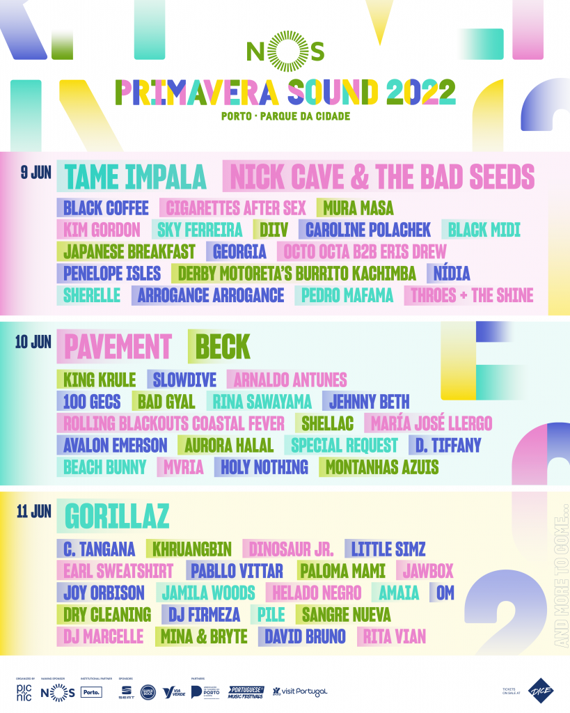 NOS Primavera Sound 2022 anuncia su cartel con Nick Cave & The Bad Seeds, Gorillaz, Tame Impala, Beck...
